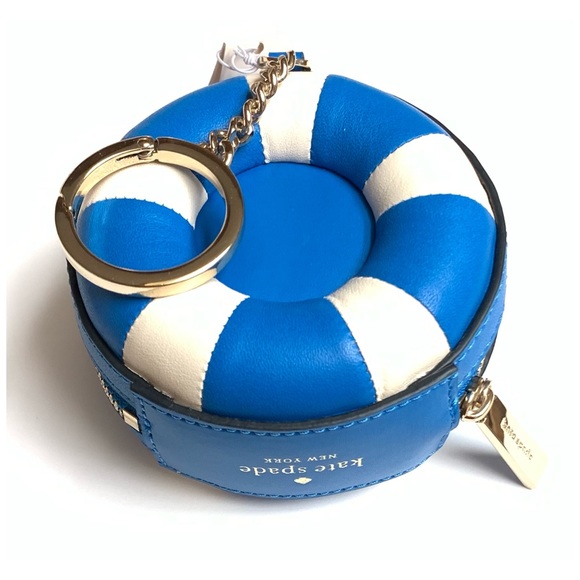 NWT Kate Spade♠️POOL FLOAT Smooth Leather Coin Purse/Small Wallet With Keychain - Picture 6 of 7